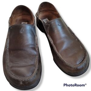 Olukai Men's Brown Leather Loafer Loloa 8.5